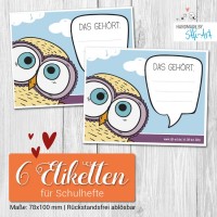 Schulheft-Etiketten | Eule Schulheft-Etiketten | Eule