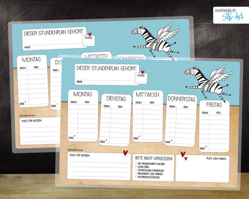 Stundenplan | Zebra | DIN A4 | Stfi-Art