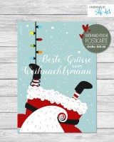 Weihnachtliche Postkarte "beste Grüße vom Weihnachtsmann" Weihnachtliche Postkarte "beste Grüße vom Weihnachtsmann"
