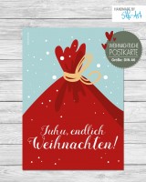 Weihnachtliche Postkarte "juhu, endlich Weihnachten" Weihnachtliche Postkarte "juhu, endlich Weihnachten"